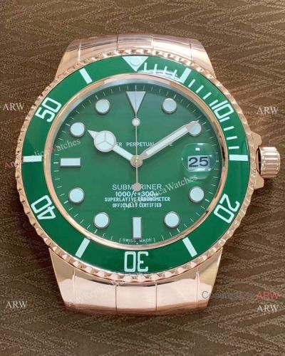 2019 New Replica Rolex Hulk Submariner Wall Clock Rose Gold